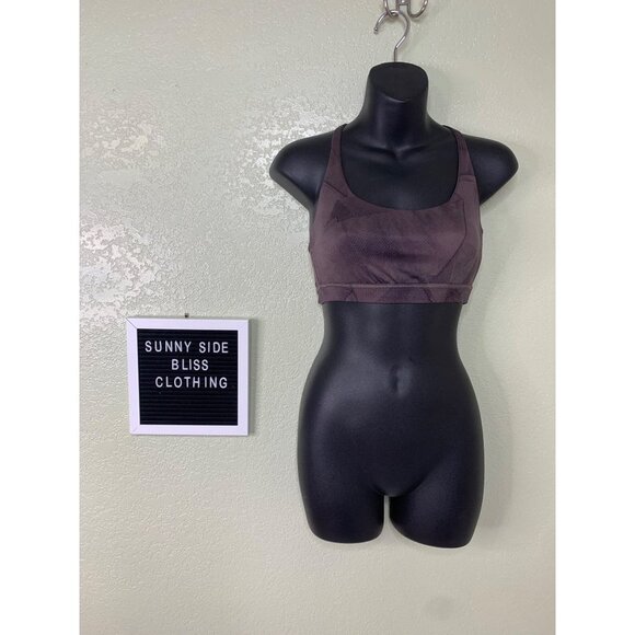 Reebok Purple Scoop Neck Racer Back Sports Bra Size Small - Picture 1 of 10